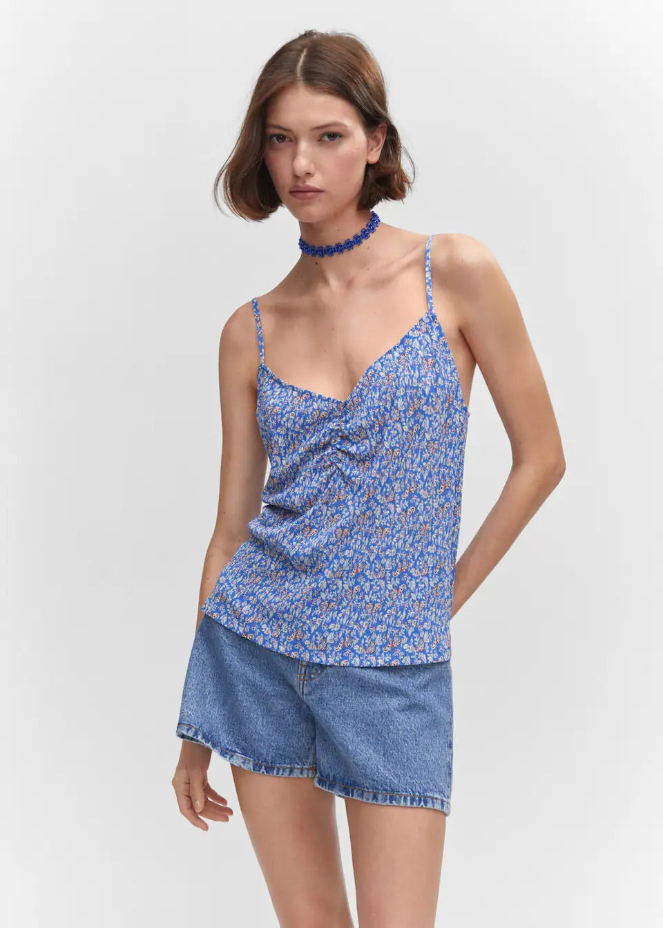 Print ruched top