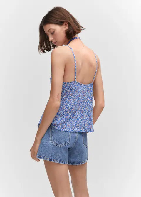Print ruched top