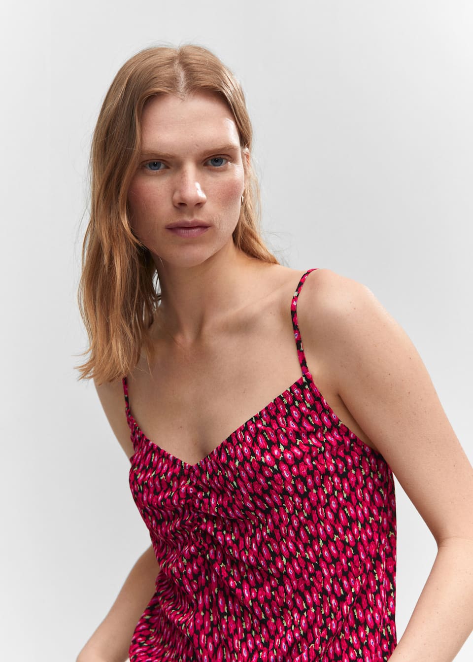 Print ruched top