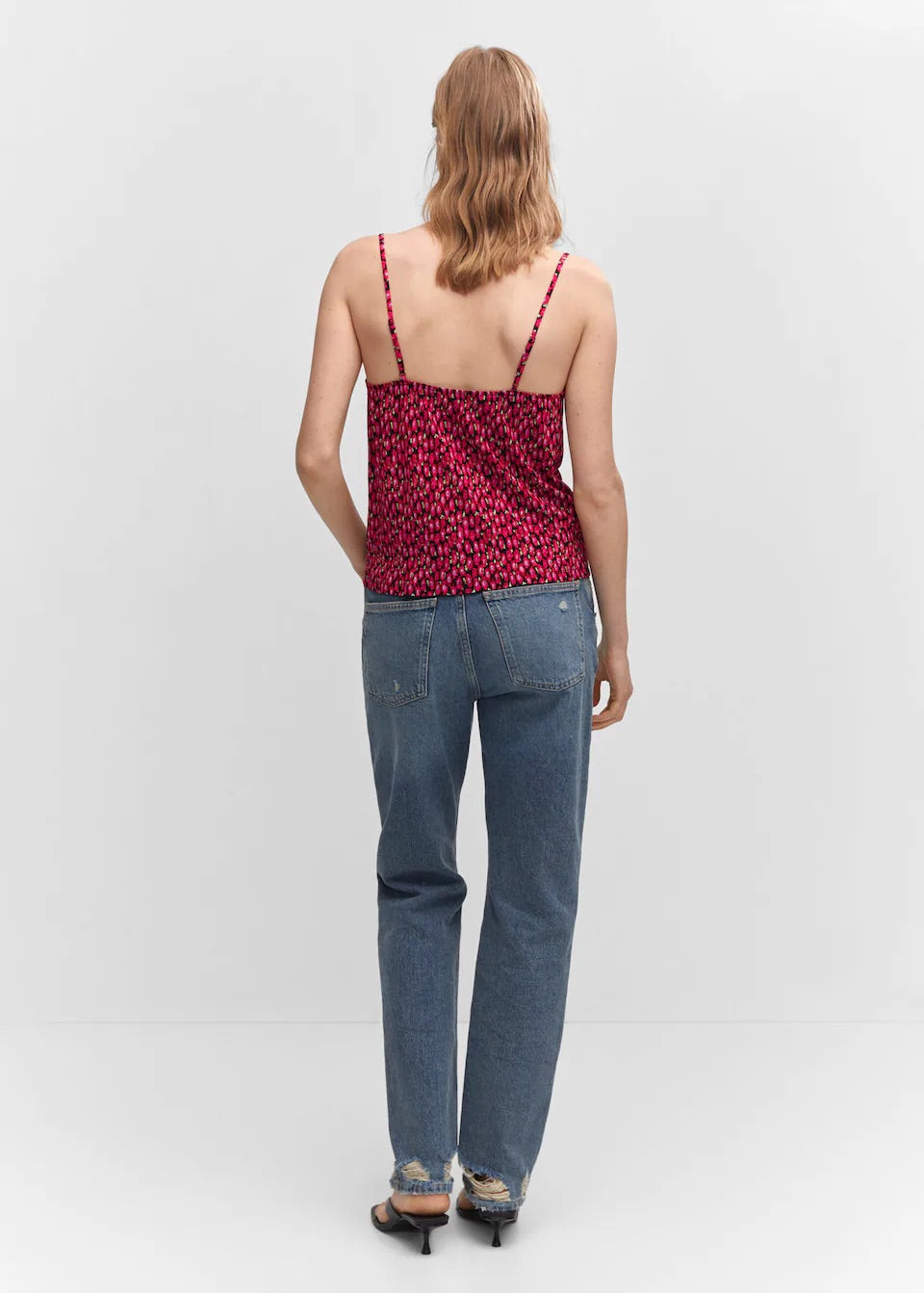 Print ruched top