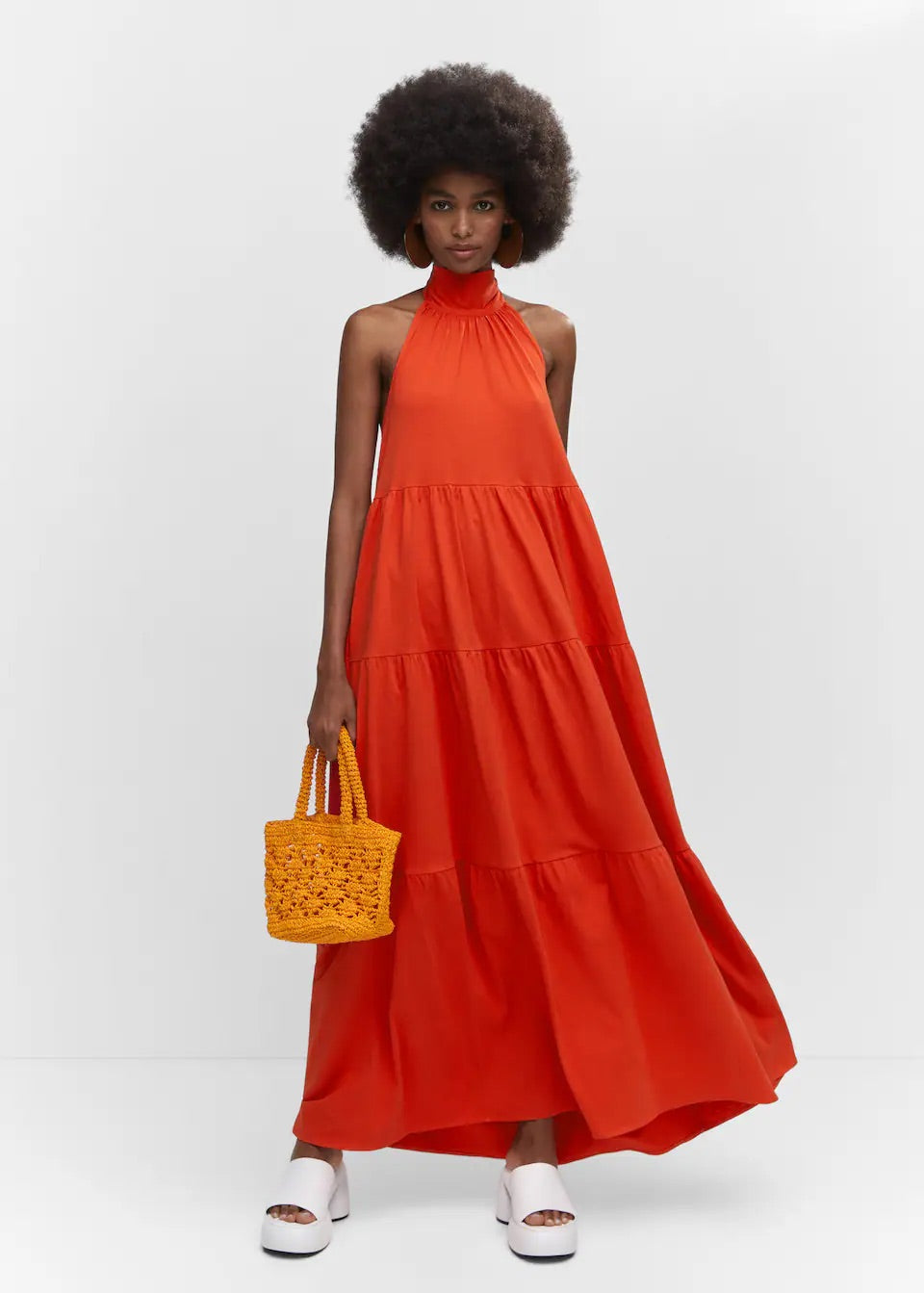 Halter-neck open-back dress