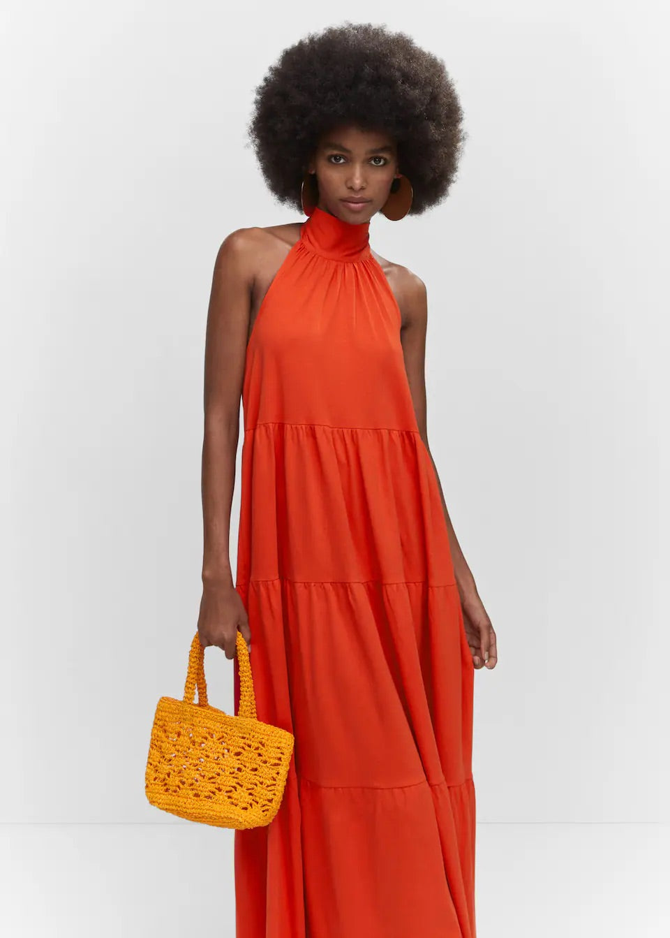 Halter-neck open-back dress