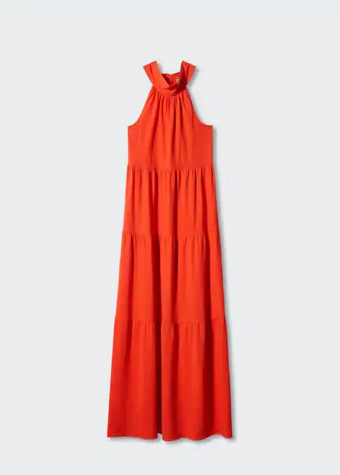 Halter-neck open-back dress