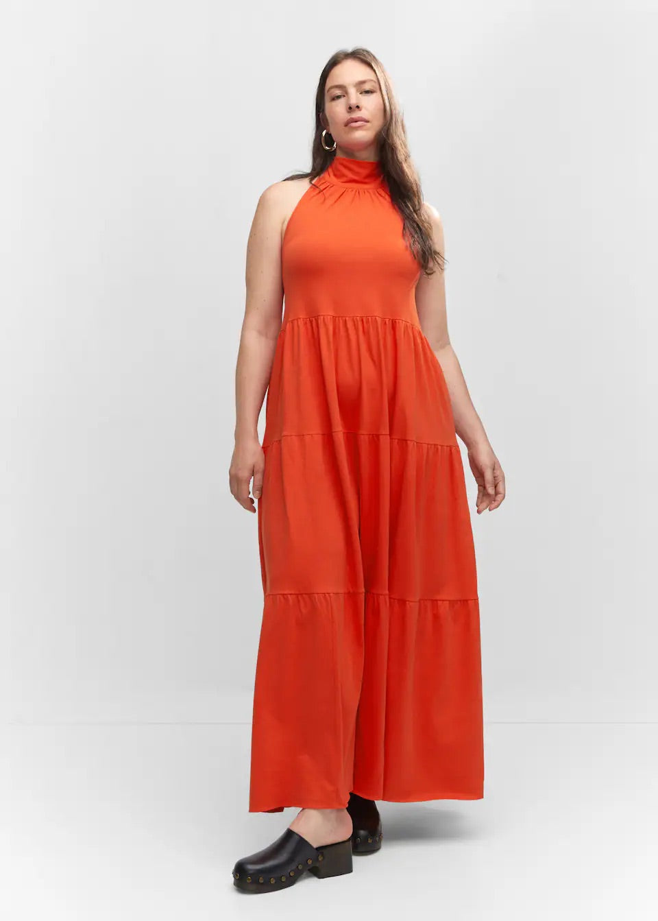 Halter-neck open-back dress
