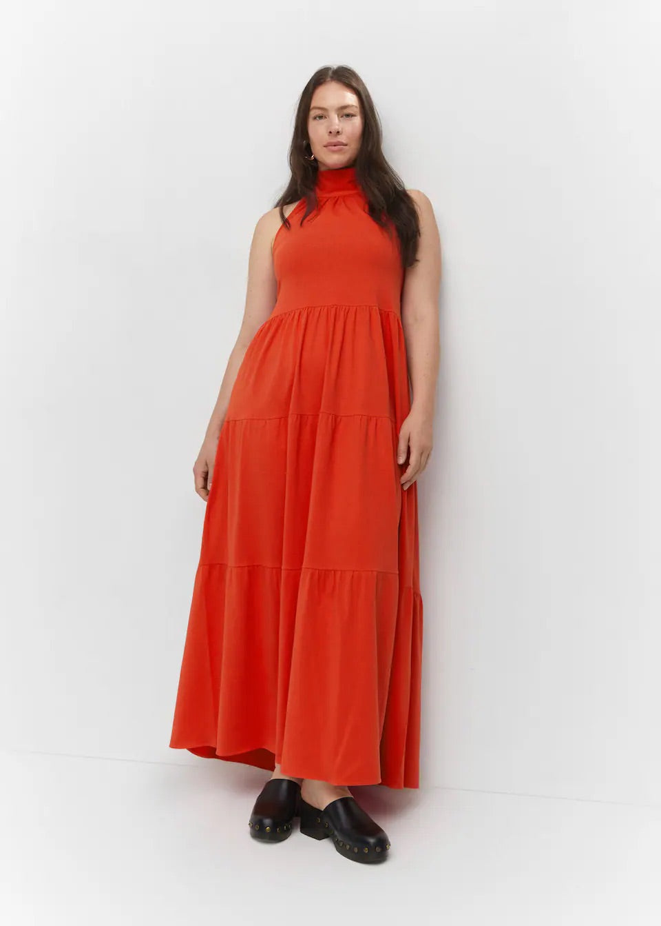 Halter-neck open-back dress