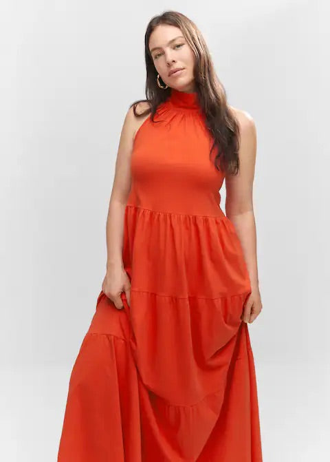 Halter-neck open-back dress