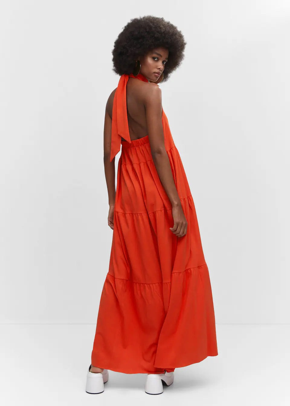 Halter-neck open-back dress
