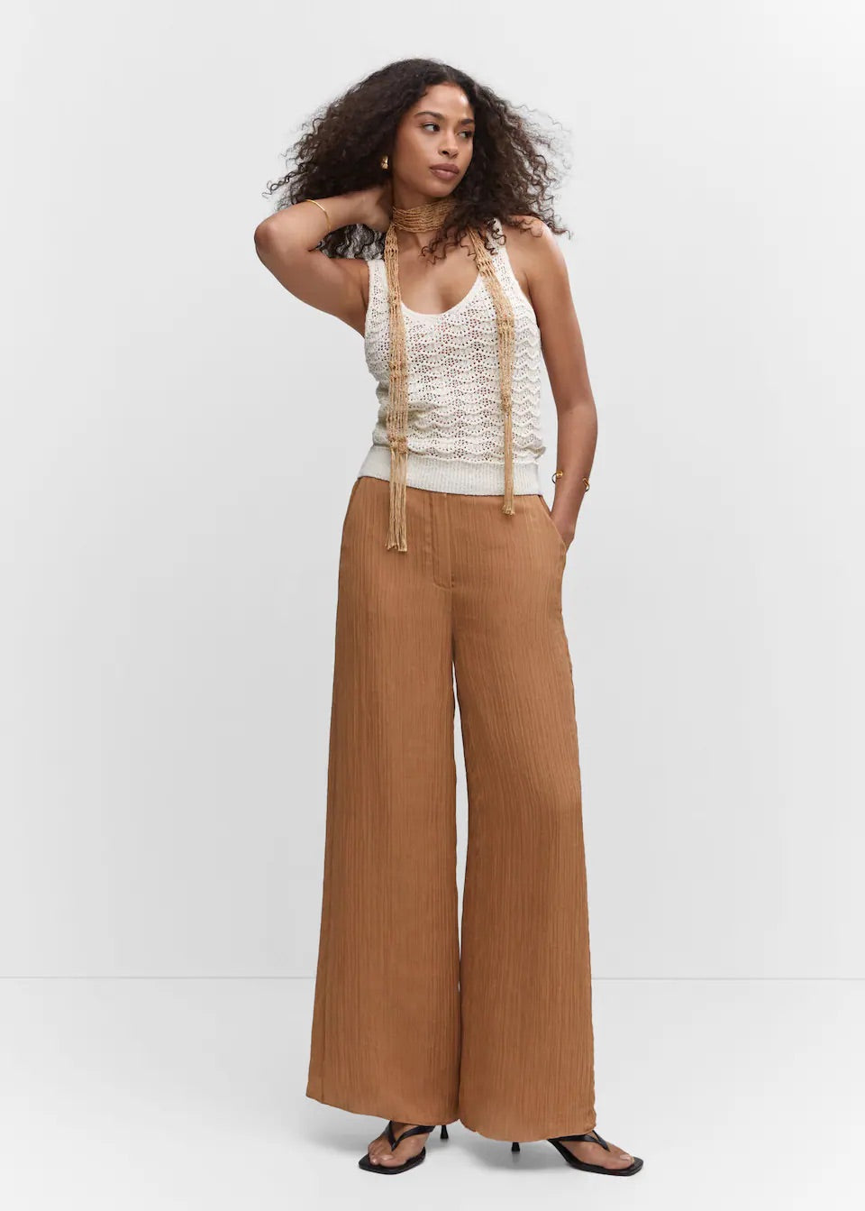 Pleated wideleg trousers