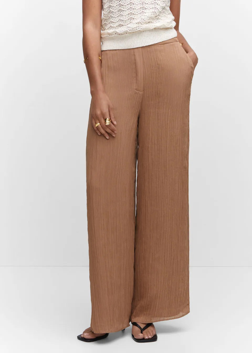 Pleated wideleg trousers