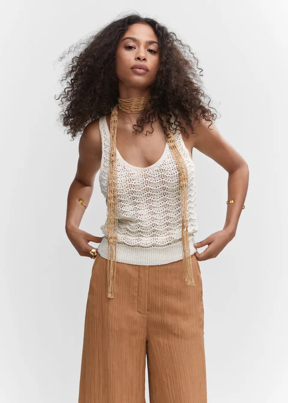 Pleated wideleg trousers