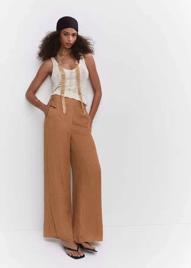 Pleated wideleg trousers