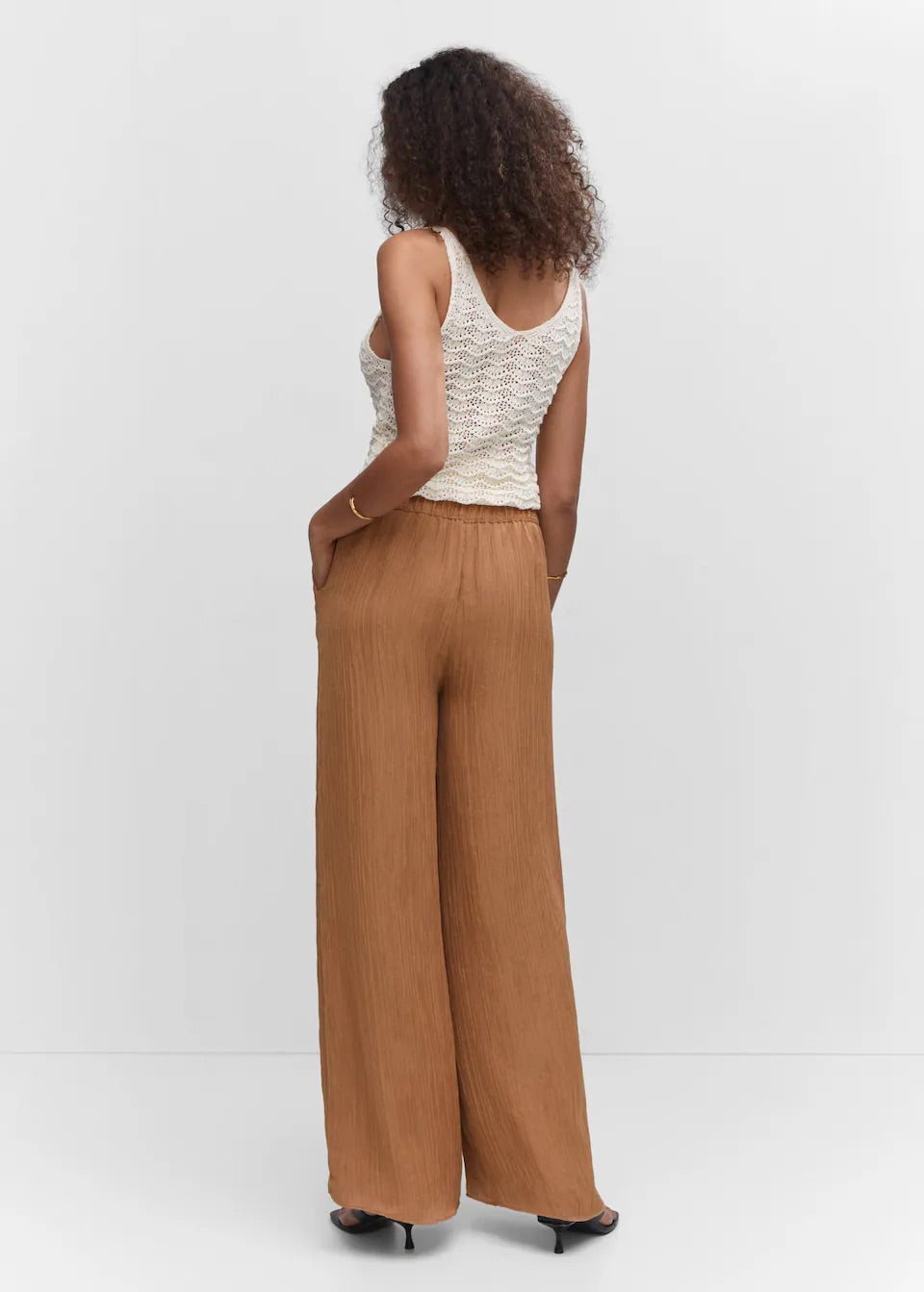 Pleated wideleg trousers