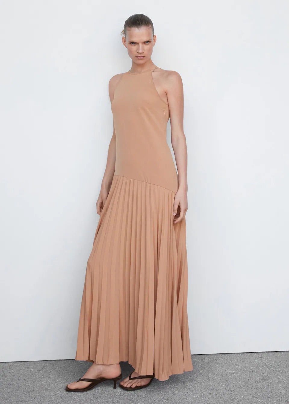 Pleated panel dress