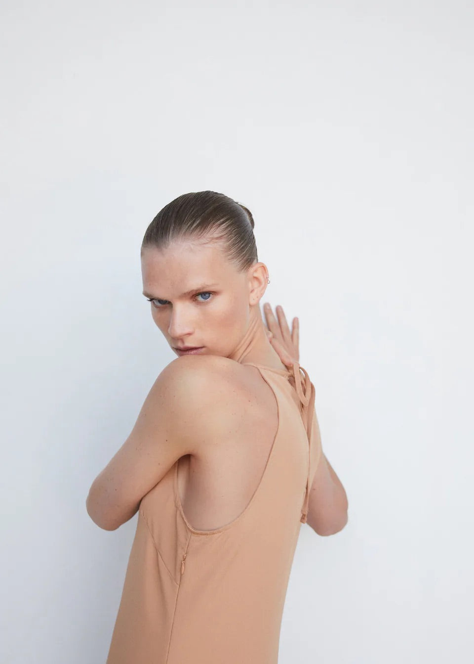 Pleated panel dress