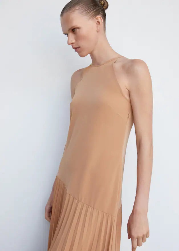 Pleated panel dress