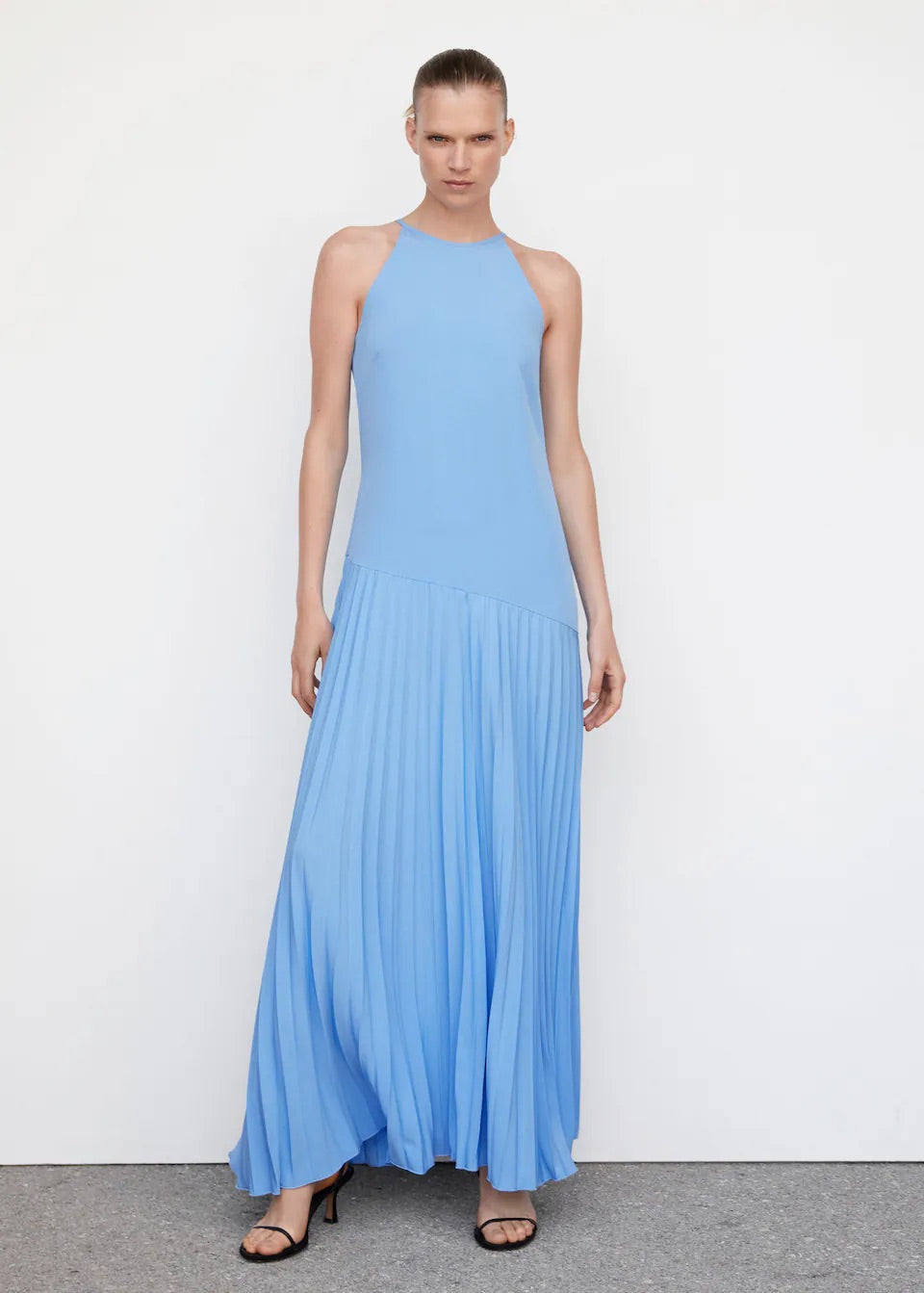 Pleated panel dress