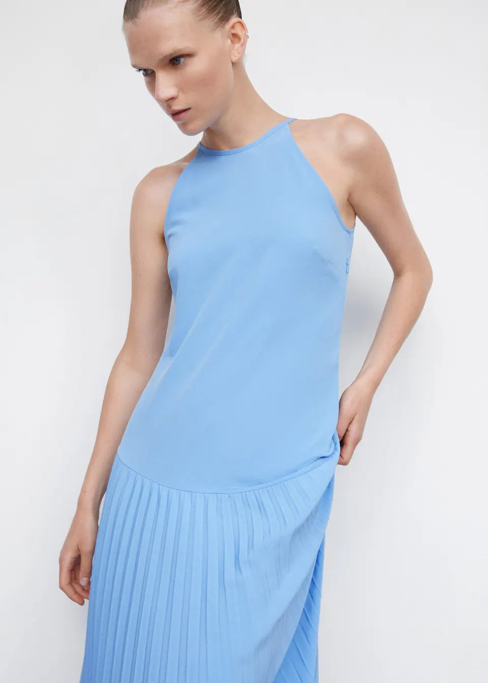 Pleated panel dress