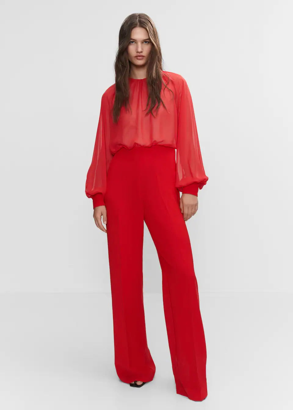 Semi-transparent chiffon jumpsuit
