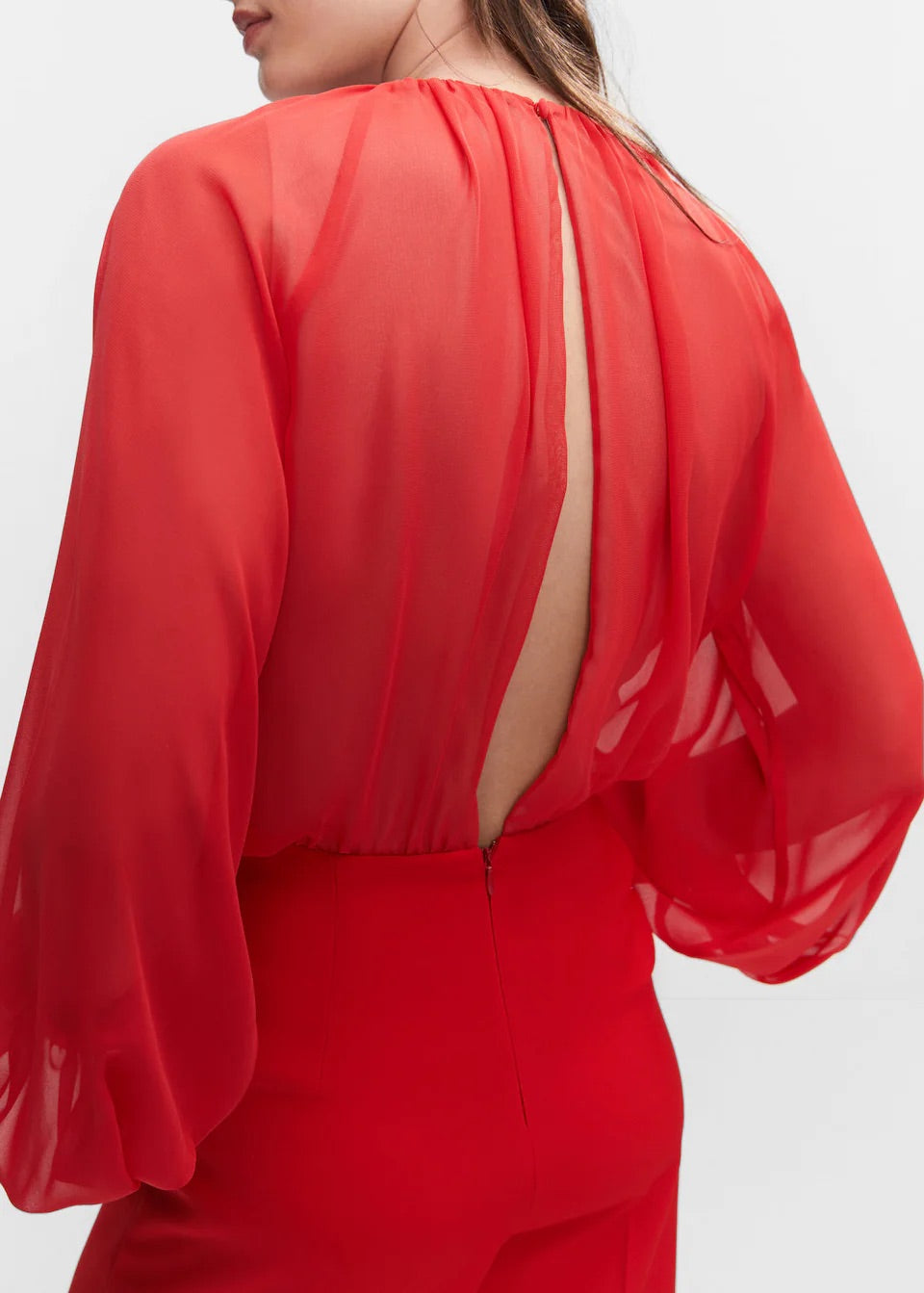 Semi-transparent chiffon jumpsuit