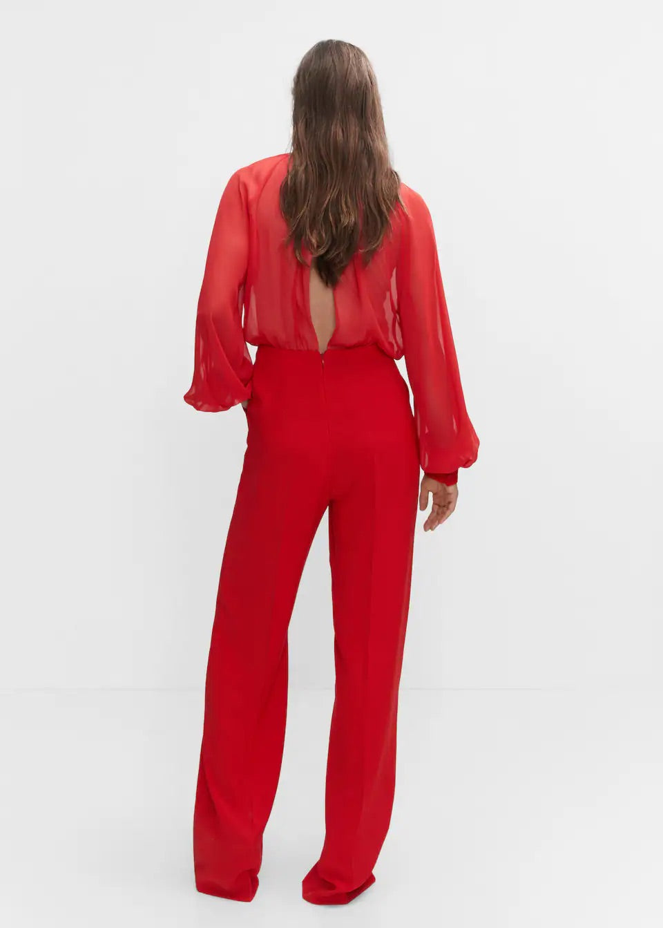 Semi-transparent chiffon jumpsuit