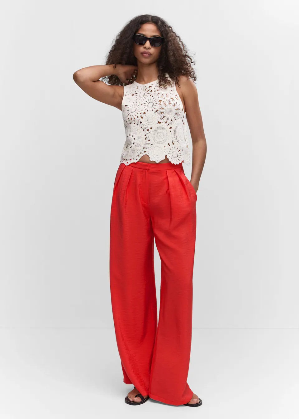 High-rise wideleg trousers