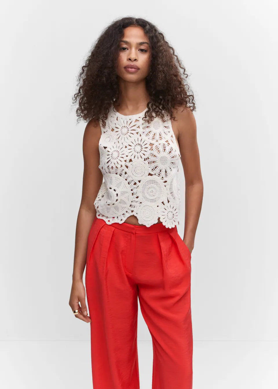 High-rise wideleg trousers