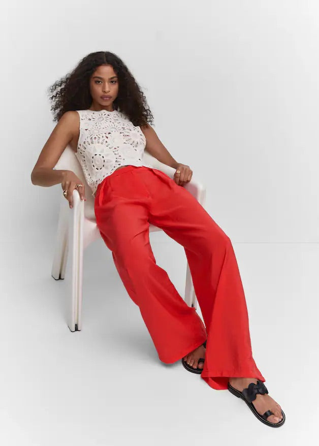 High-rise wideleg trousers