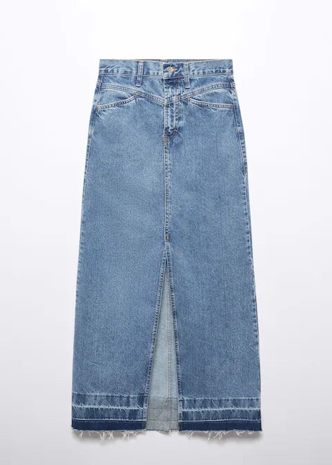 Denim long skirt