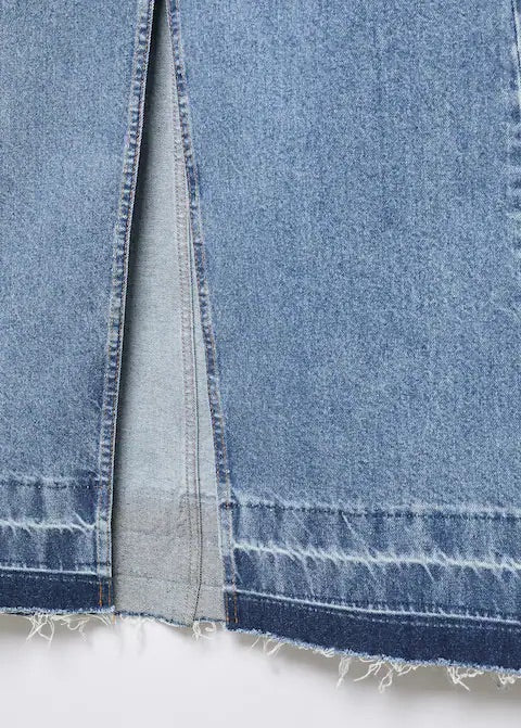 Denim long skirt