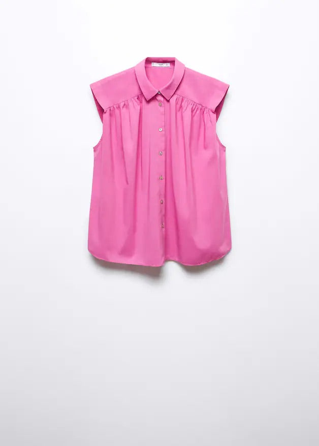 Sleeveless button down shirt