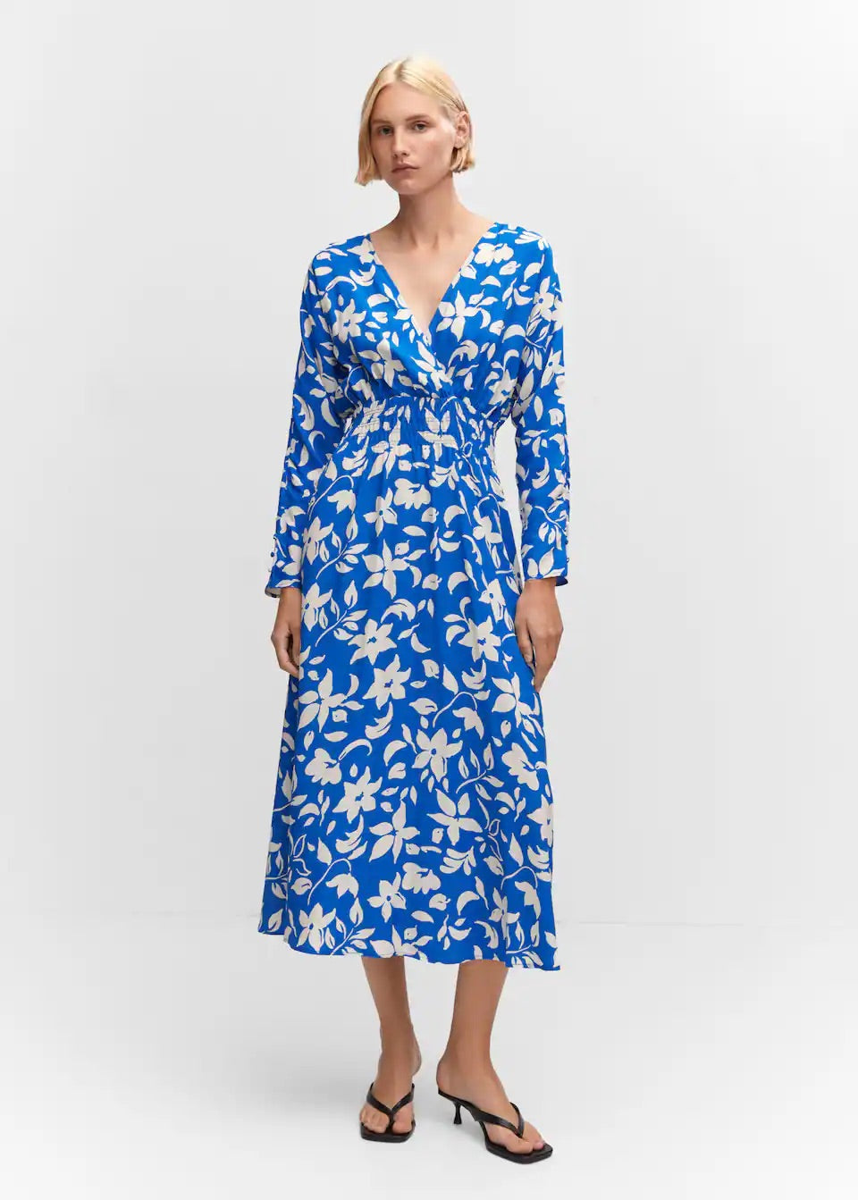 Printed dress with ruffled detail