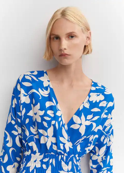 Printed dress with ruffled detail