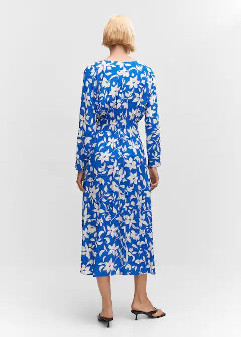 Printed dress with ruffled detail