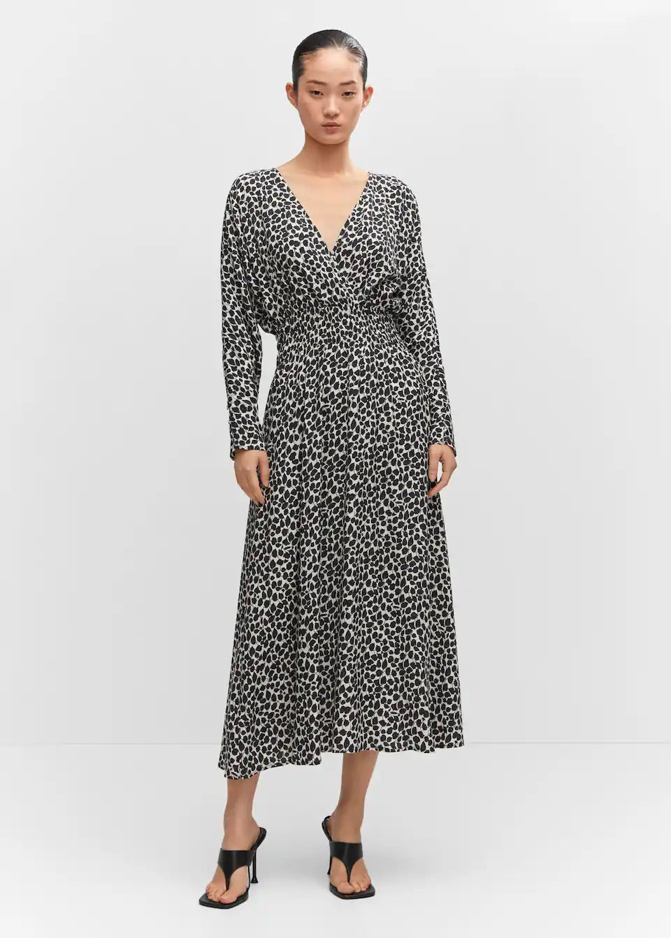 Printed dress with ruffled detail