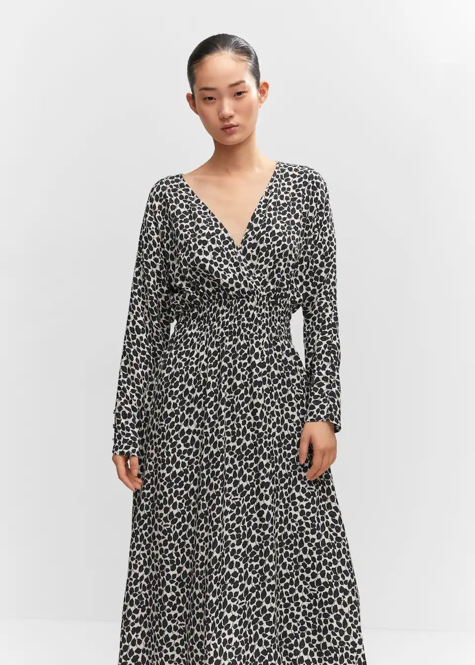 Printed dress with ruffled detail