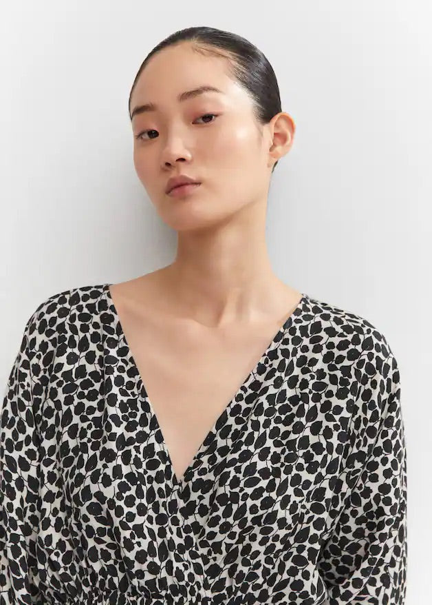 Printed dress with ruffled detail