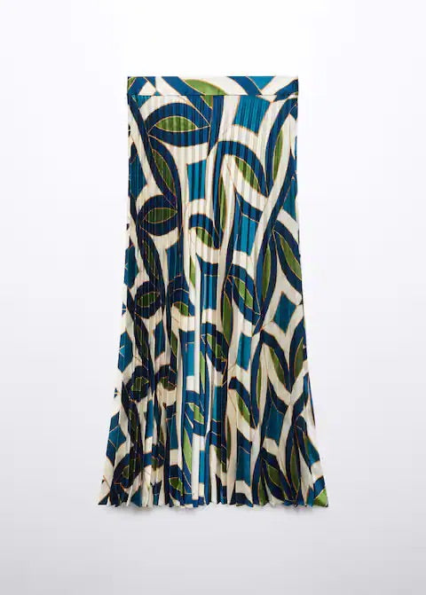 Printed pleated skirt
