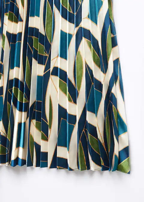 Printed pleated skirt