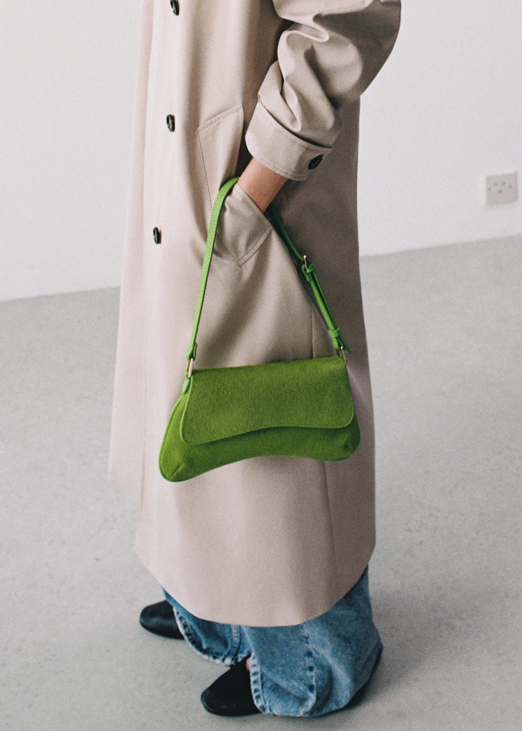 Flap leather bag