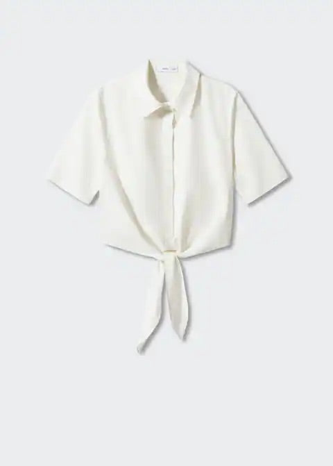 Cropped shirt with knot
