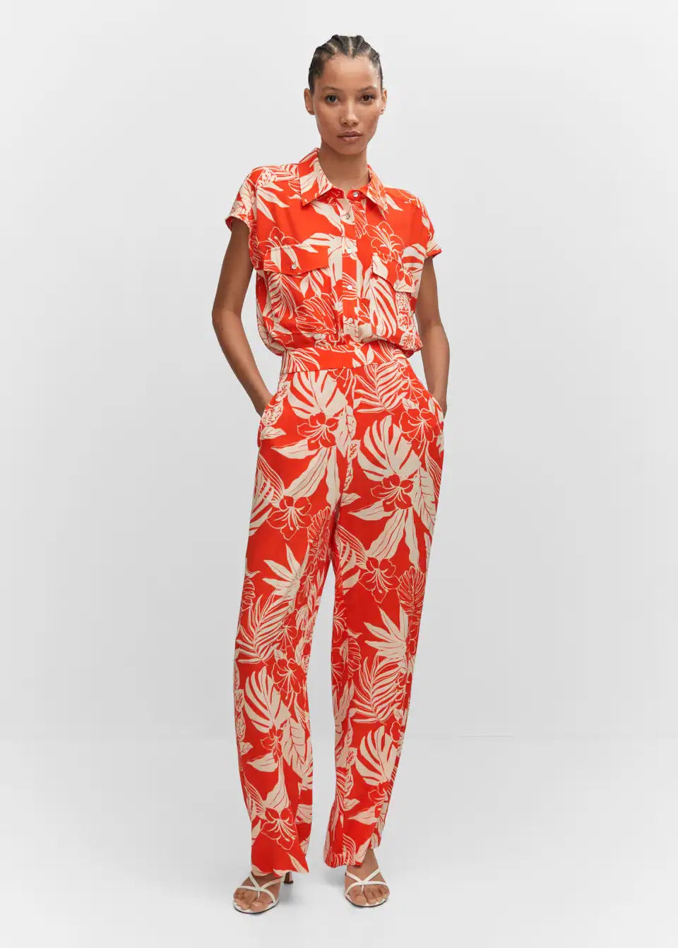 Flowy printed trousers