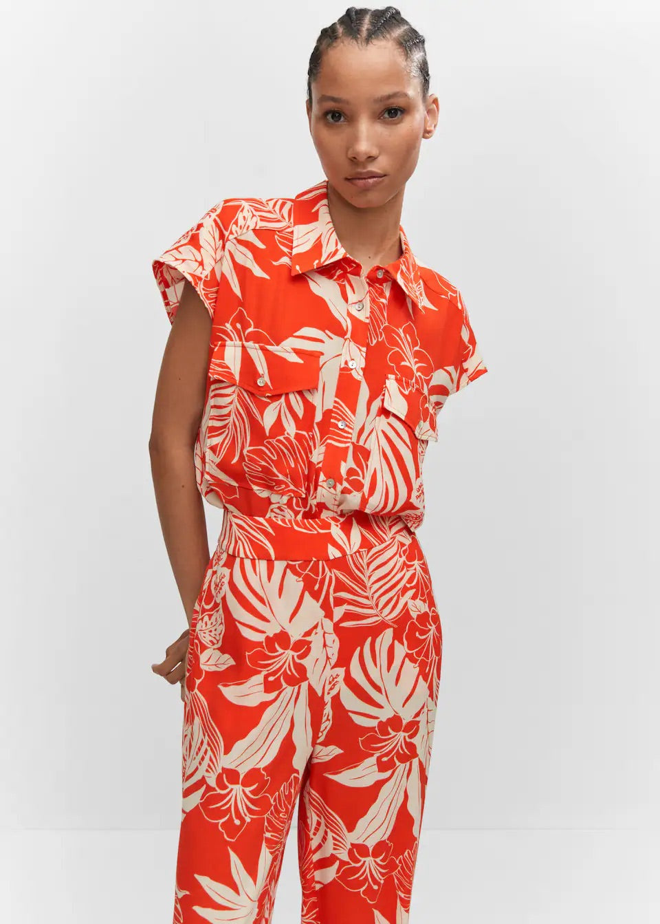 Flowy printed trousers