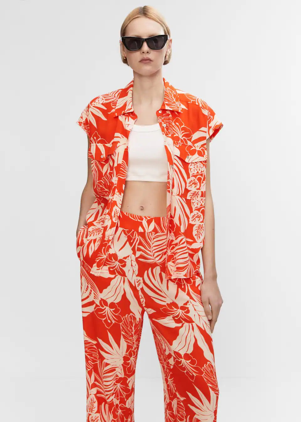 Flowy printed trousers