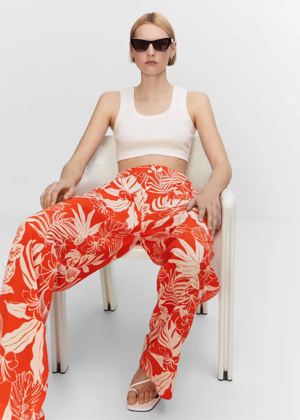 Flowy printed trousers