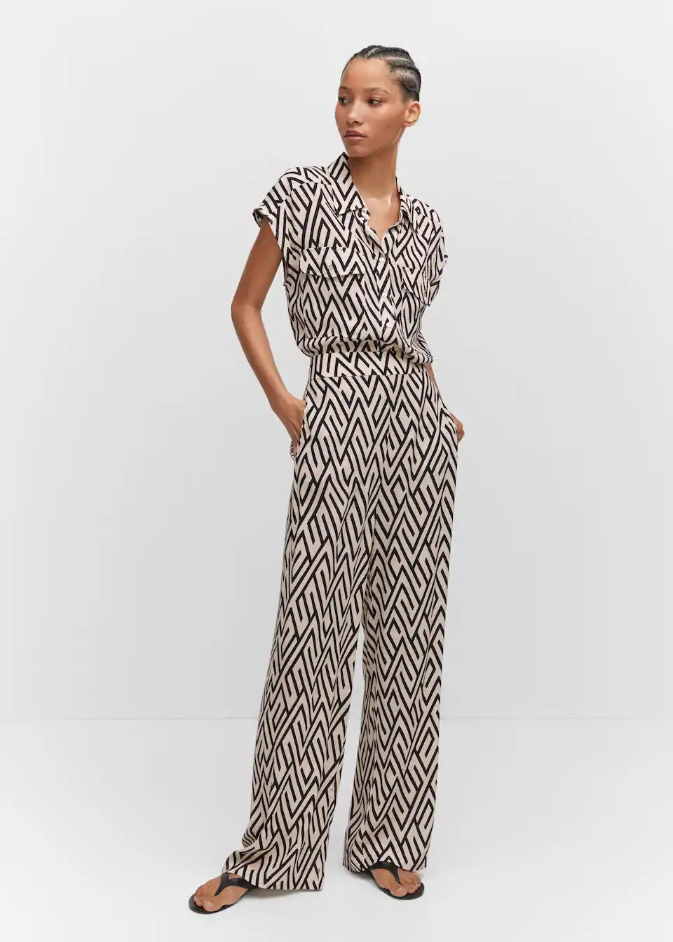 Flowy printed trousers