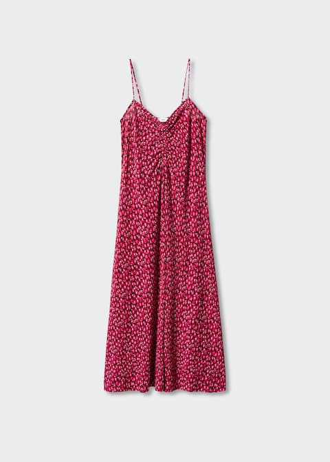 Ruched detail flower dress