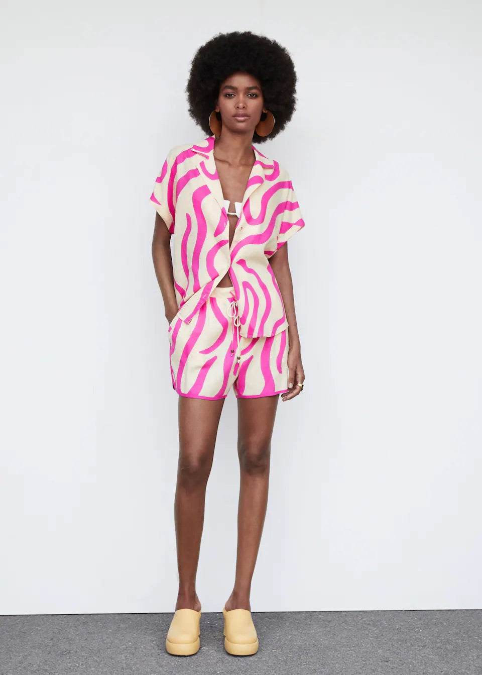 Printed linen shirt
