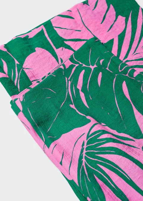 Wide leg printed trousers