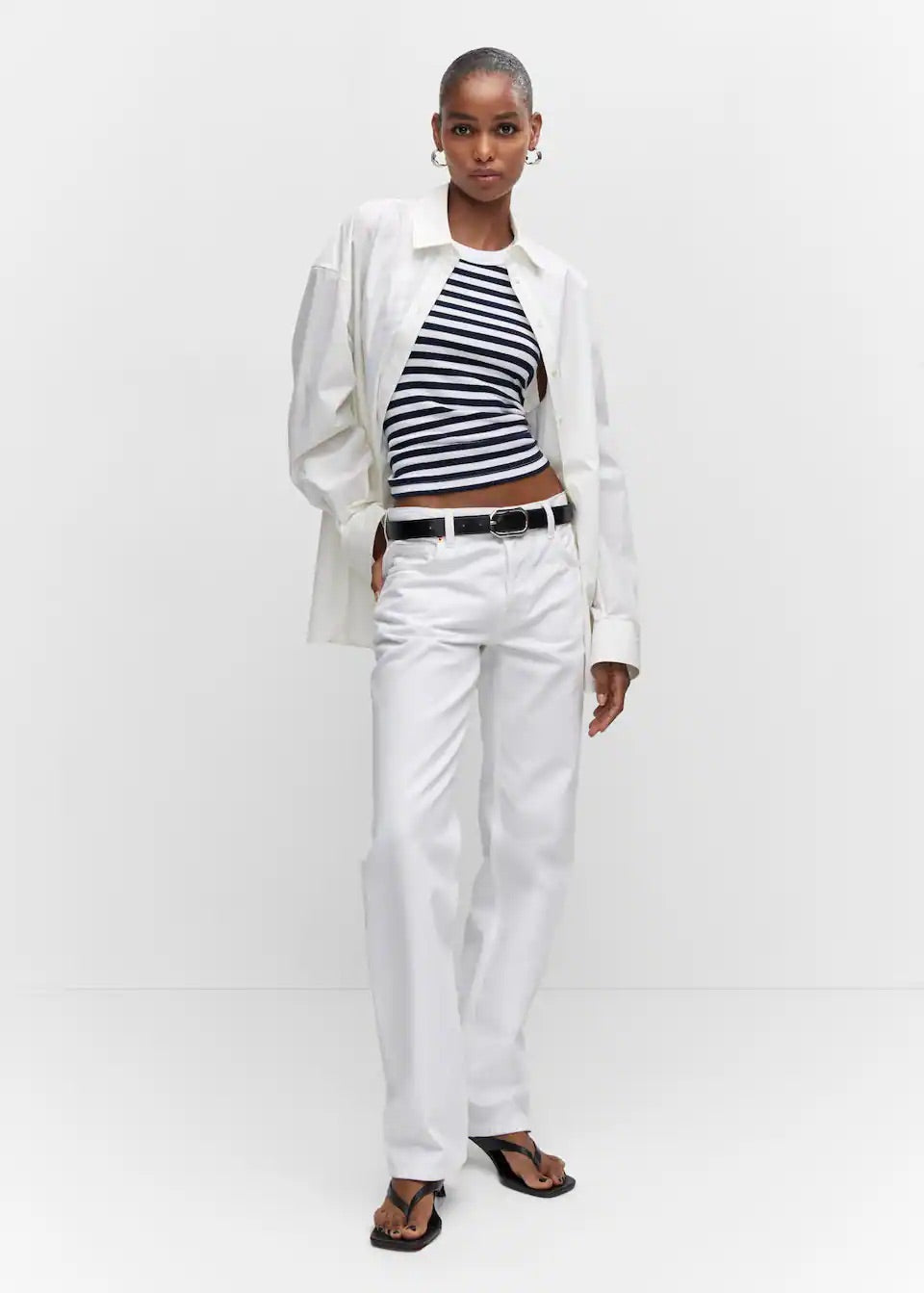 Ribbed cotton-blend top