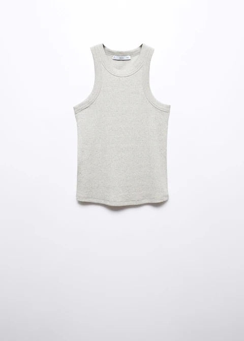 Ribbed cotton-blend top